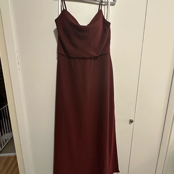 Revelry Skye Chiffon Dress in Cabernet - Picture 7 of 8